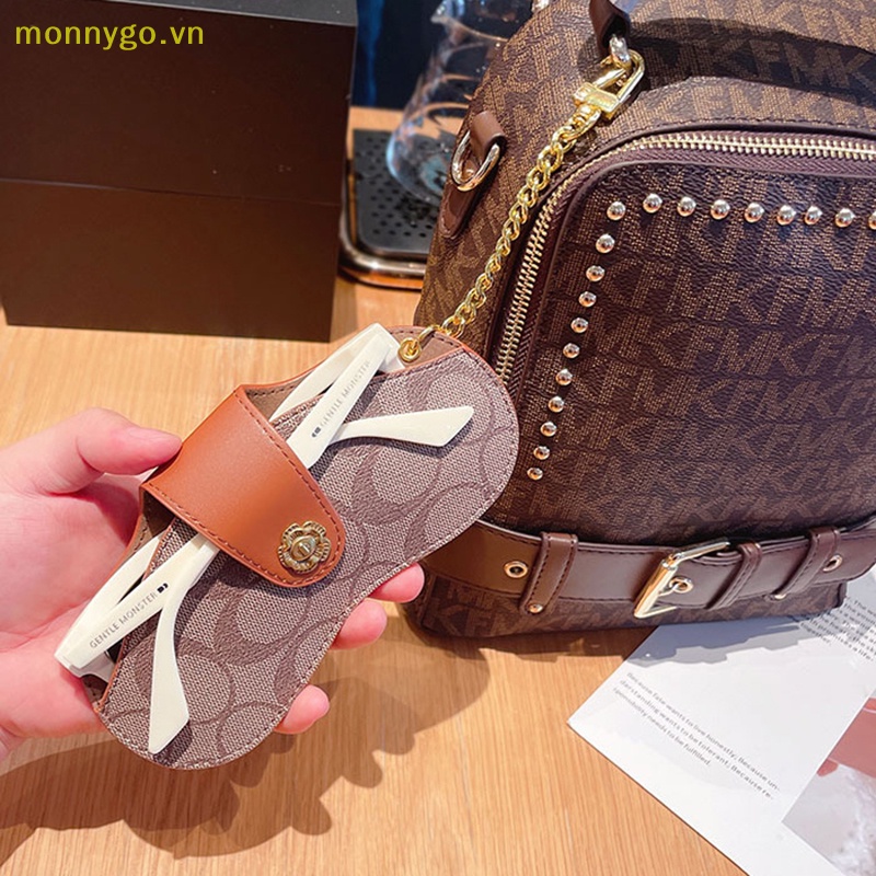 Monnygo retro camellia kính chống nắng di động hộp đựng kính cận thị hộp đựng bảo vệ tay áo bảo vệ túi đựng kính râm nam và nữ vn
