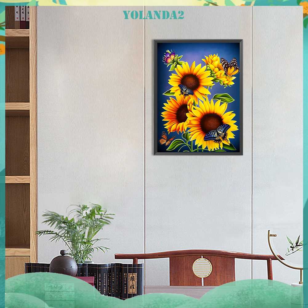 Tranh Đính Đá Kim Cương Toàn Bộ 5D DIY Hình Vẽ Hoa Trang Trí Nhà Cửa