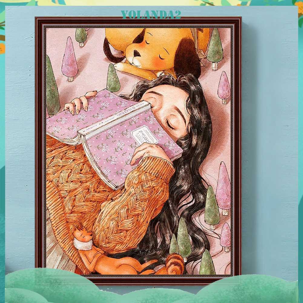 Tranh Đính Đá Kim Cương Toàn Bộ 5D DIY Hình Vẽ Cô Gái Trang Trí Nhà Cửa