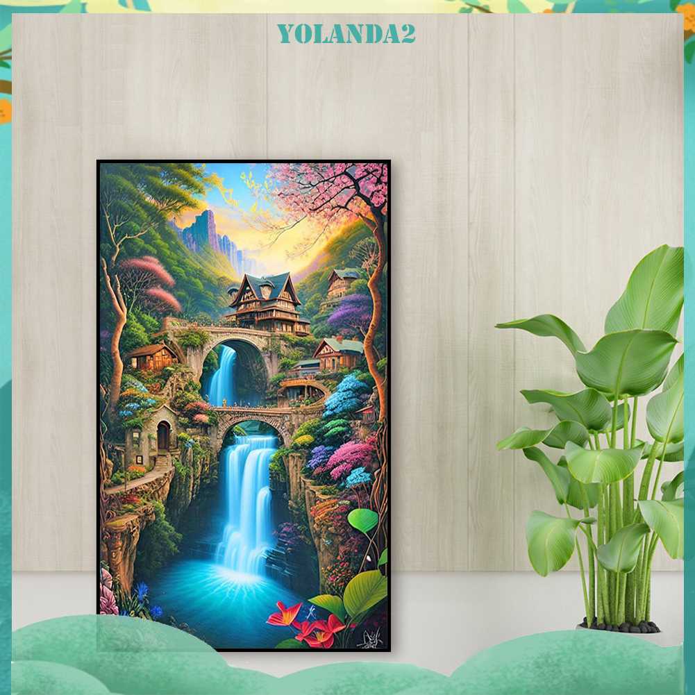 Tranh Đính Đá Kim Cương Toàn Bộ 5D DIY Hình Thác Nước