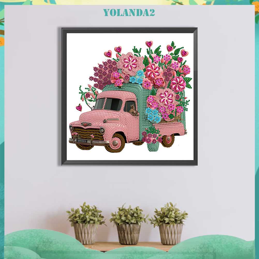 Bộ Tranh Đính Đá 5D Họa Tiết Xe Hơi Phong Cách Vintage Độc Đáo DIY Dùng Trang Trí