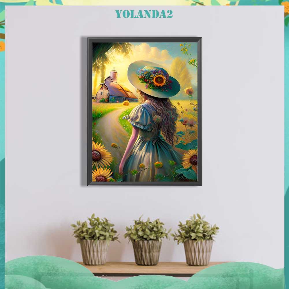 Tranh Đính Đá Kim Cương Toàn Bộ 5D DIY Hình Vẽ Cô Gái Trang Trí Nhà Cửa