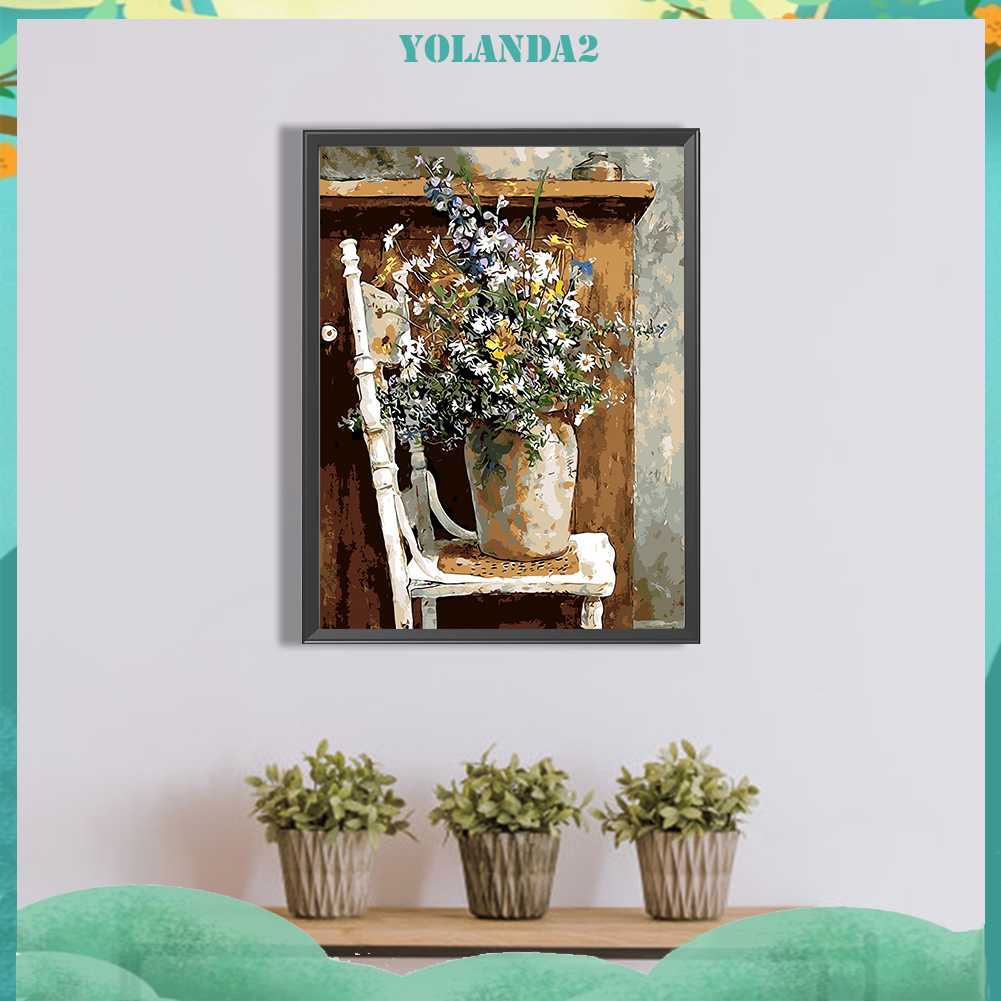 Tranh Đính Đá Kim Cương Toàn Bộ 5D DIY Hình Vẽ Hoa Trang Trí Nhà Cửa