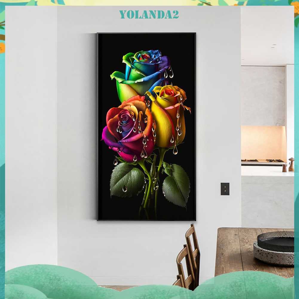 Tranh Đính Đá Kim Cương Toàn Bộ 5D DIY Hình Vẽ Hoa Hồng