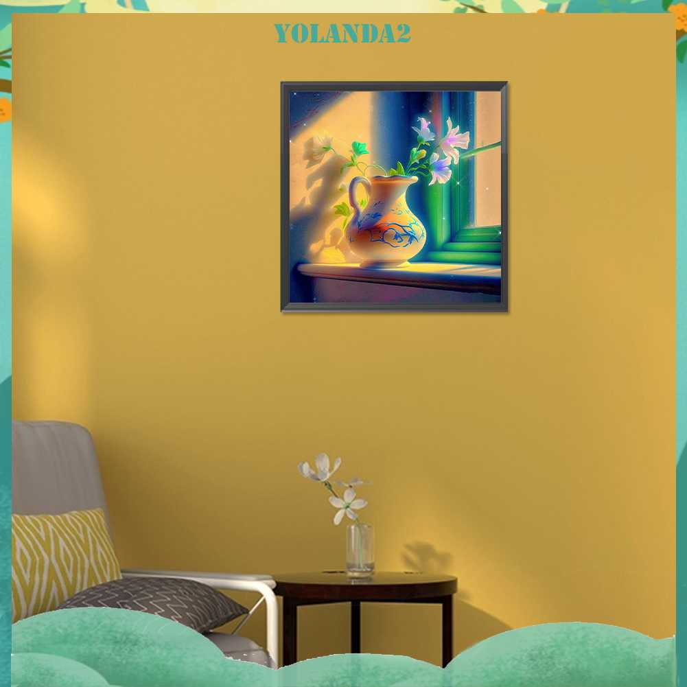 Tranh Đính Đá Kim Cương Toàn Bộ 5D DIY Hình Vẽ Hoa Trang Trí Nhà Cửa