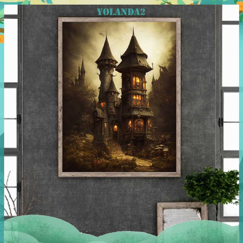 Tranh Đính Đá Kim Cương Toàn Bộ 5D DIY Hình Lâu Đài