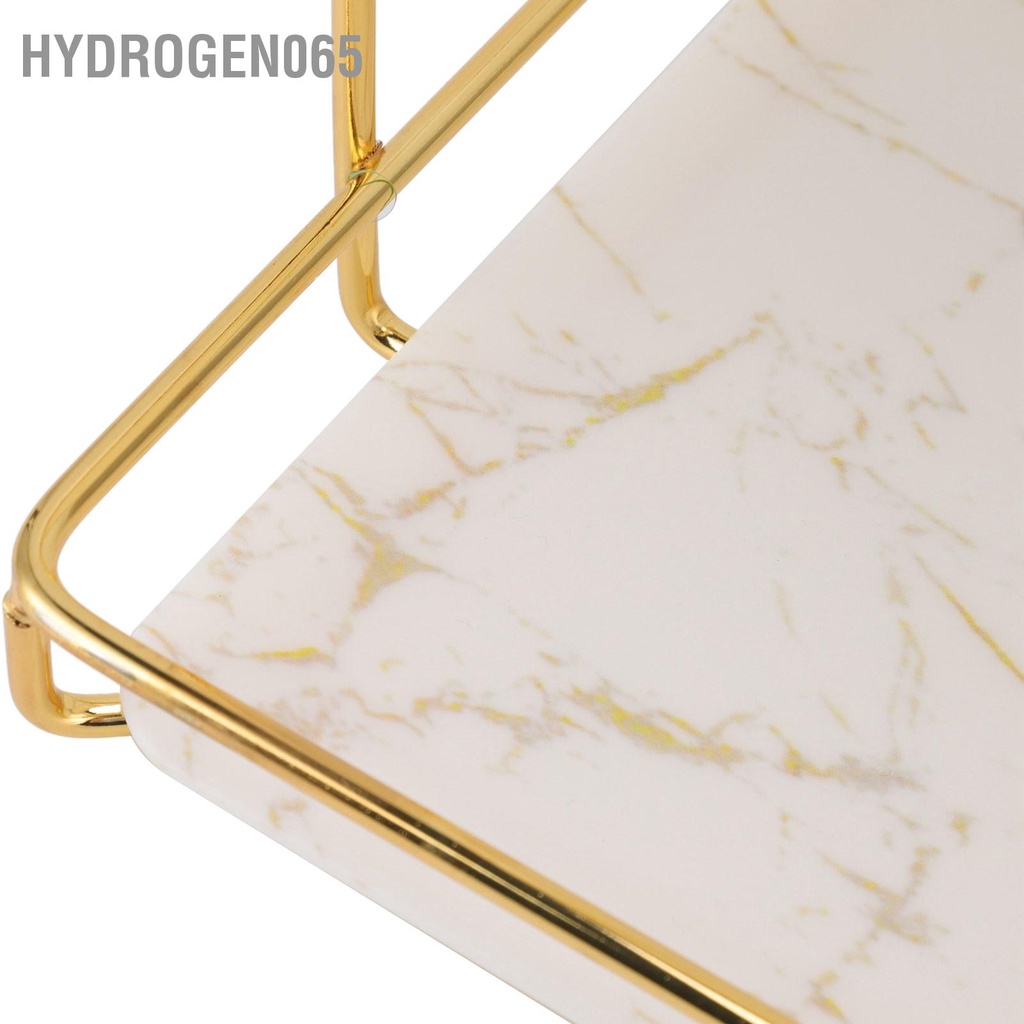 Hydrogen065 Phòng Tắm Giá Để Đồ Vàng Trắng 2 Tầng Kệ Trang Điểm Cấu Trúc Nhân Tạo Chống Trơn Trượt Bộ Đếm