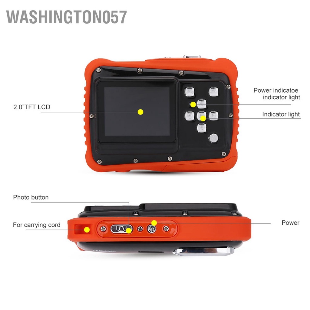 Washington057 Máy quay kỹ thuật số bơi dưới nước độ nét cao chống cho trẻ em