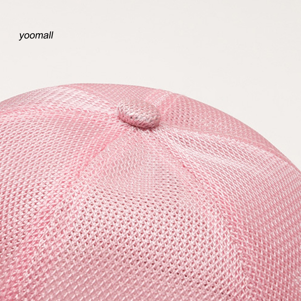 Yo / Mũ Lưỡi Trai Phối Lưới Rỗng Thoáng Khí Màu Trơn Trang Trí Lỗ Đuôi Ngựa Hip Hop Unisex