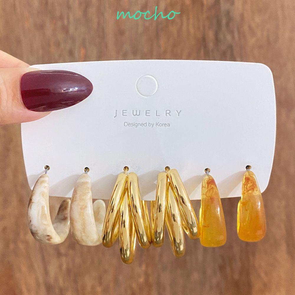 Bông Tai Hình Chữ C Bằng Acrylic Đơn Giản Thời Trang Cho Nữ