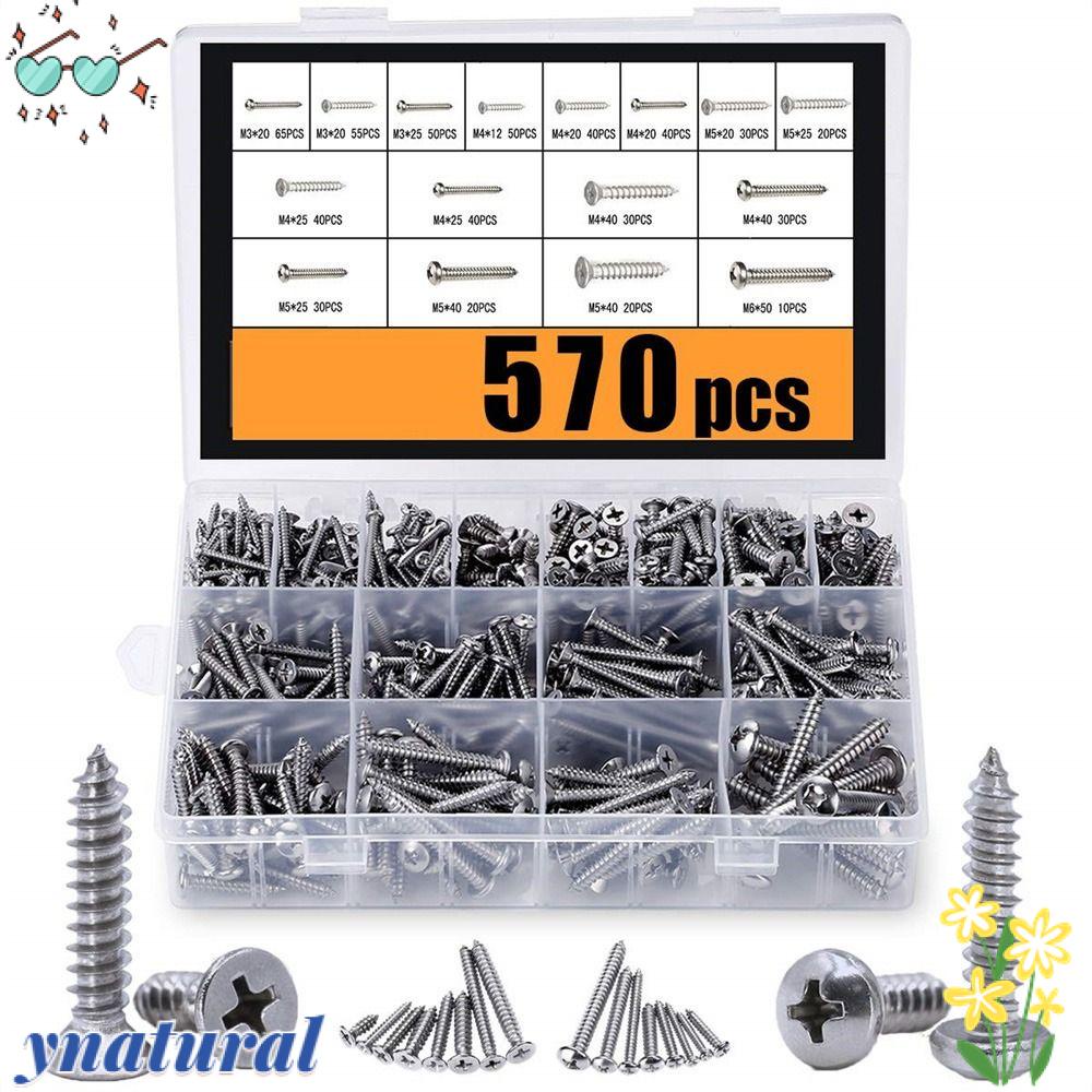 Bộ Ốc Vít Đầu Phẳng Tự Cắt Siêu Bền Tiện Dụng Cho Nội Thất Gỗ