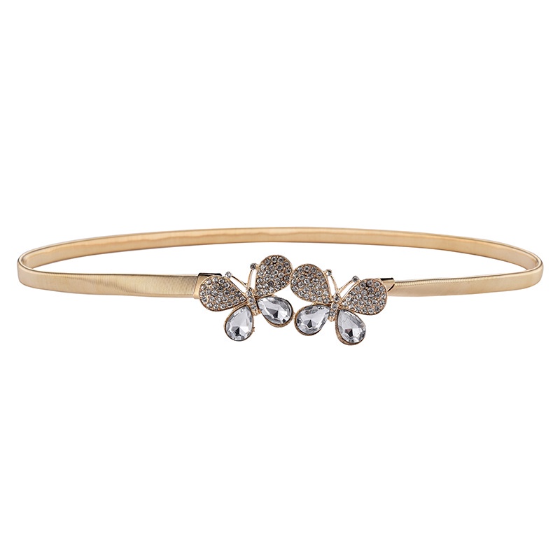 Thắt Lưng Dây Xích Kim Loại Mỏng Co Giãn Thời Trang Cho Nữ