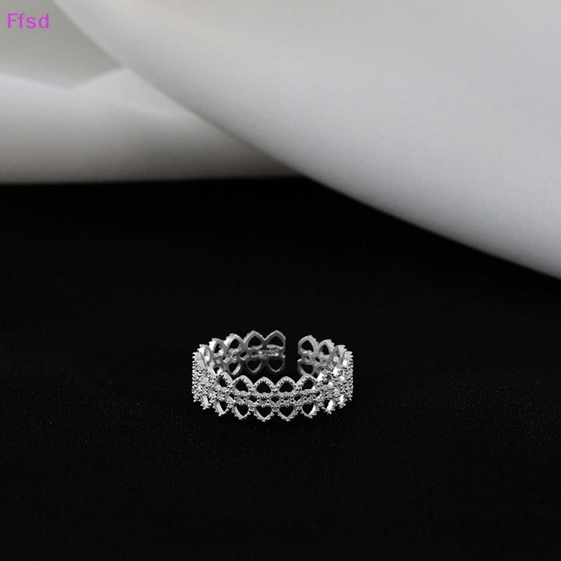 {Ffsd} Nhẫn Hở Hình Trái Tim Rỗng Cảm Giác Chạm Khắc Trang Sức Cho Nữ Bán Chạy