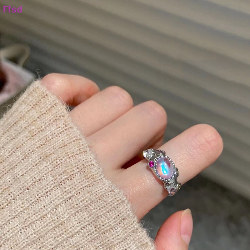 {Ffsd} Nhẫn Hở Đính Đá Zircon Hồng Kim Cương Nhân Tạo Thời Trang Có Thể Điều Chỉnh Làm Quà Tặng Sinh Nhật