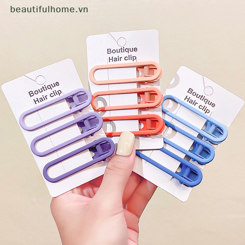 Bộ 3 Kẹp Tóc Kim Loại Màu Sắc Gradient Xinh Xắn