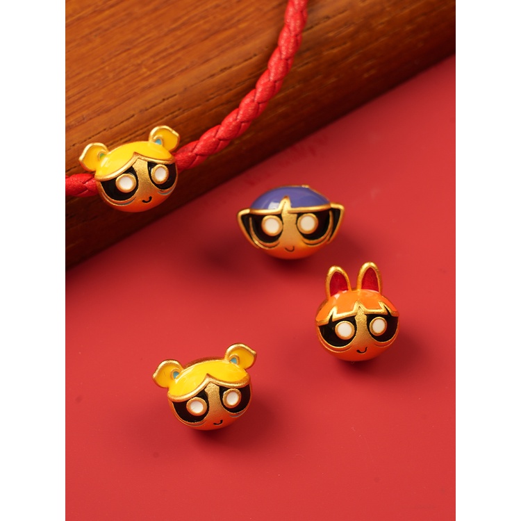 Phụ Kiện Hạt Xỏ Màu Vàng Kim Tự Làm Vòng Tay Thủ Công Bền Bỉ