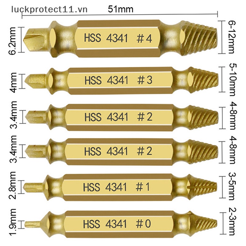 # Dây Cáp 3C &amp; NEW 3C # Bộ 6 Mũi Khoan Tháo Gỡ Bu Lông Gãy Bị Hỏng