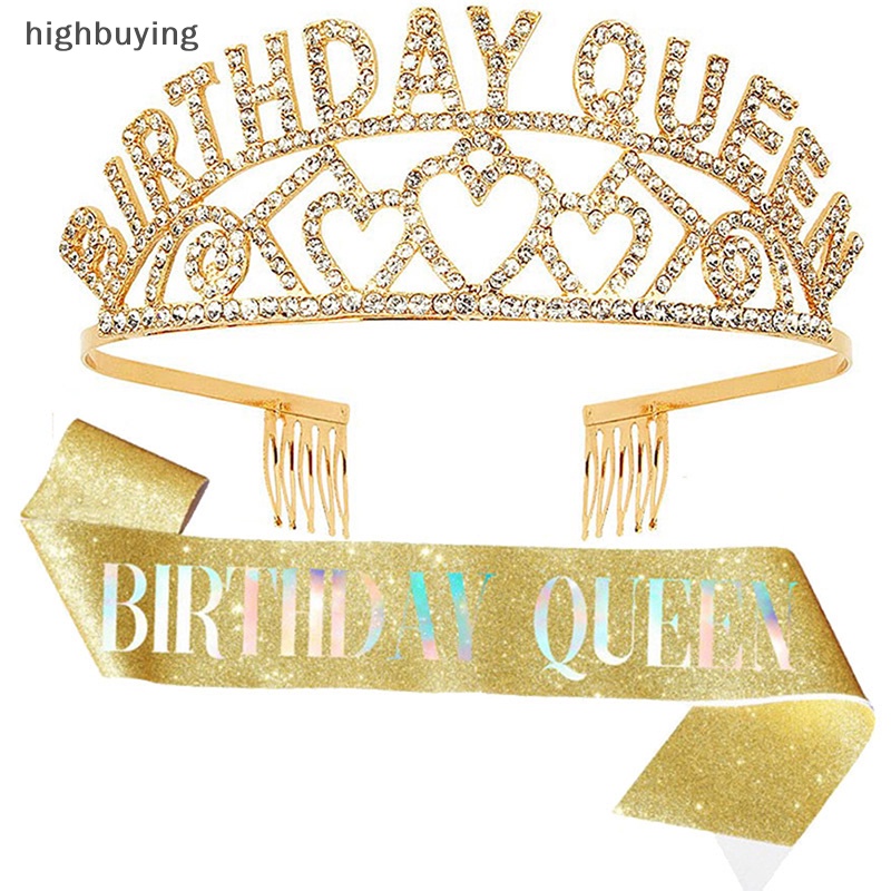 Set 1 Băng Đô Vương Miện Đính Đá Thời Trang Cho Nữ