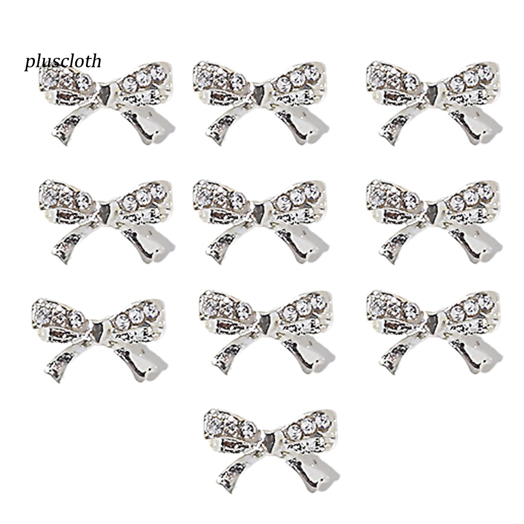 Bộ 10 Hạt Nơ Hợp Kim Lấp Lánh Trang Trí Móng Tay Nghệ Thuật