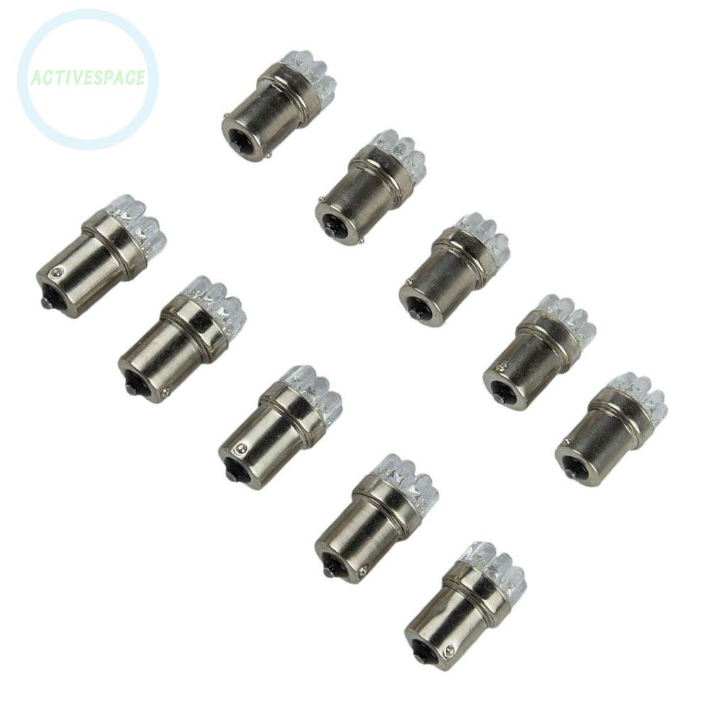 Set 10 Bóng Đèn Led 1156 9 Bóng BA15S 382 12V Ánh Sáng Vàng Chuyên Dụng Cho Xe Hơi