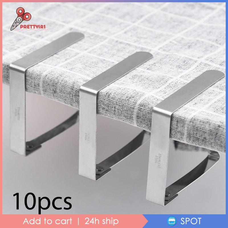 Set 10 Giá Đỡ Kẹp Khăn Trải Bàn Bằng Thép Không Gỉ Cho Nhà Bếp