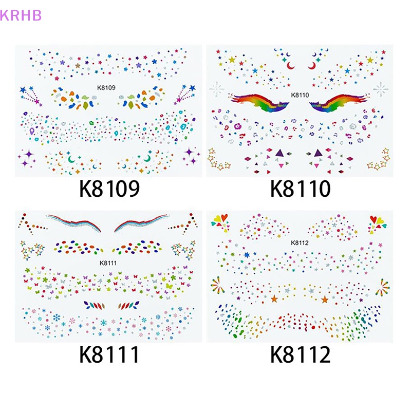 Set 4 Cặp Nhãn Dán Trang Trí Mắt Họa Tiết Ren Dễ Thương Mới