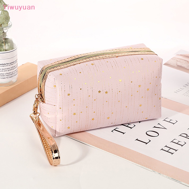 < Yiwuyuan > Túi Đựng Mỹ Phẩm / Đồ Trang Điểm Họa Tiết Ngôi Sao Lấp Lánh Mới Cho Nữ