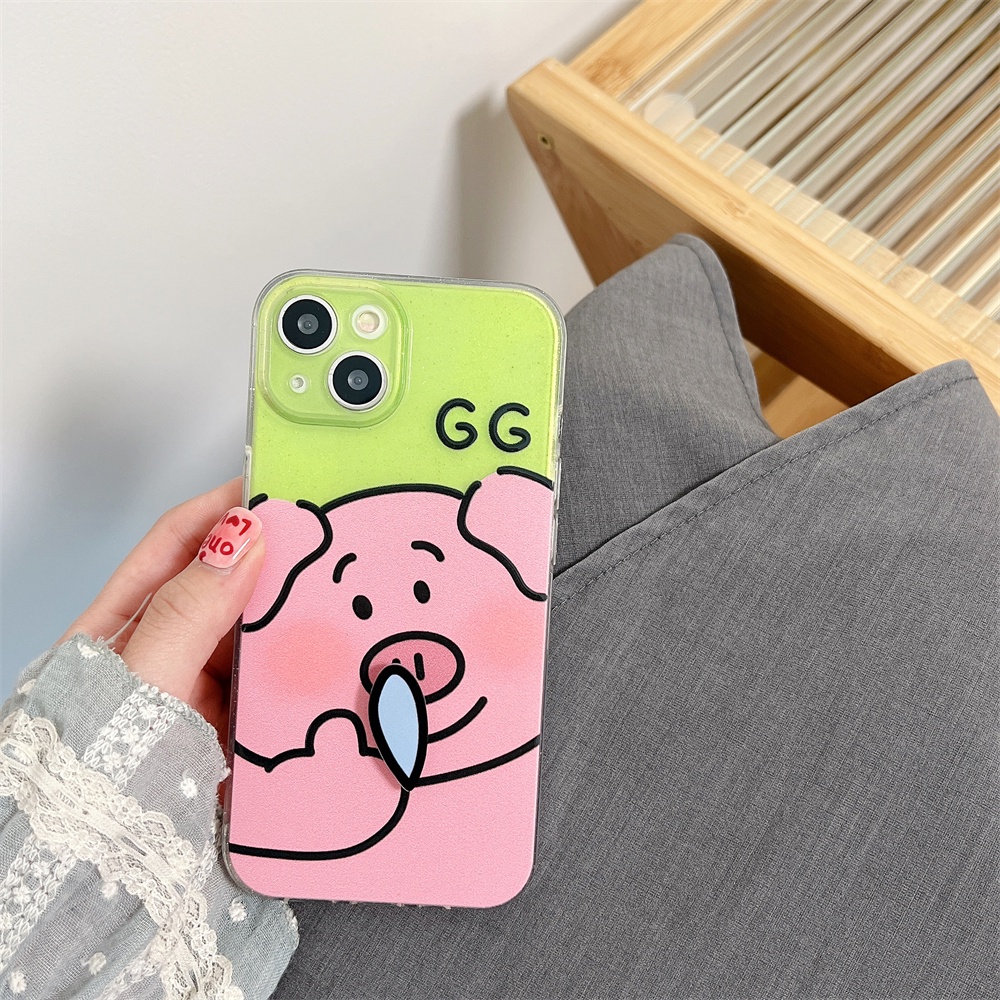 Ốp Điện Thoại TPU Dẻo Trong Suốt Họa Tiết Chú Heo Vui Nhộn Cho iPhone 11 12 13 14 PRO MAX
