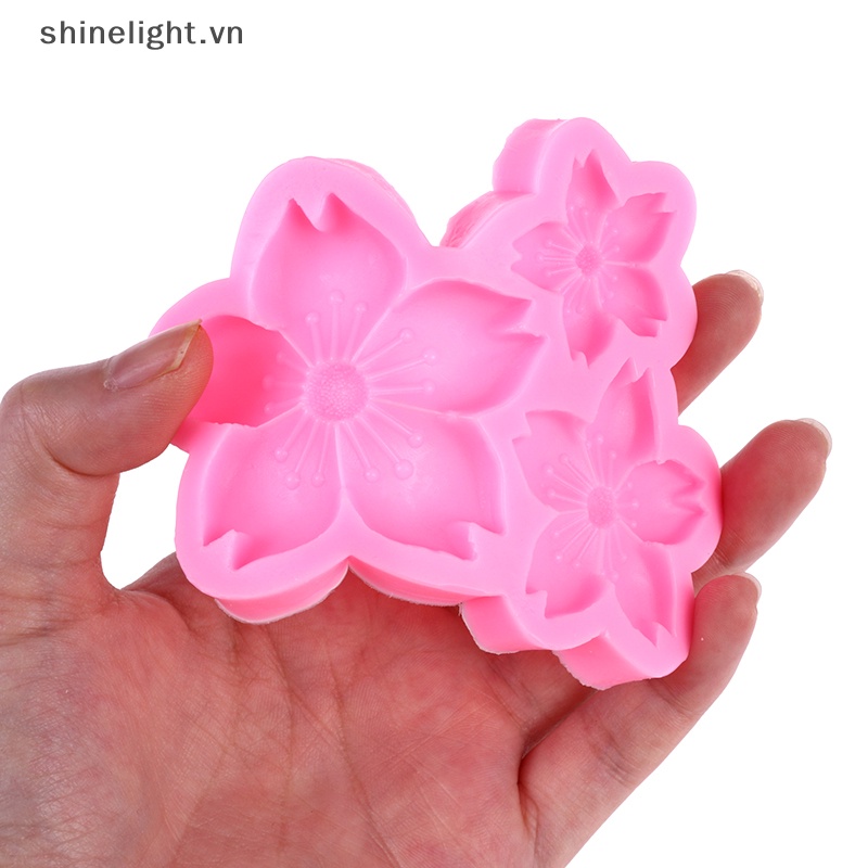 Khuôn Silicon Mềm Làm Kẹo Đường Hình Hoa Đào Trang Trí Bánh Kem