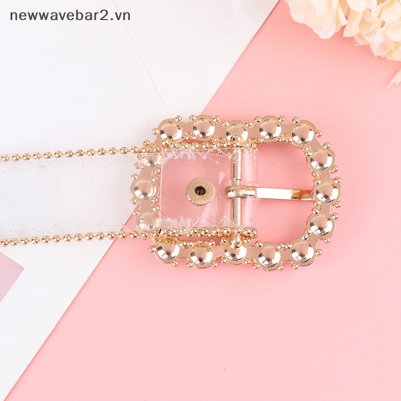 Thắt Lưng Khóa Vuông / Tròn Đính Đá Thời Trang Cho Nữ