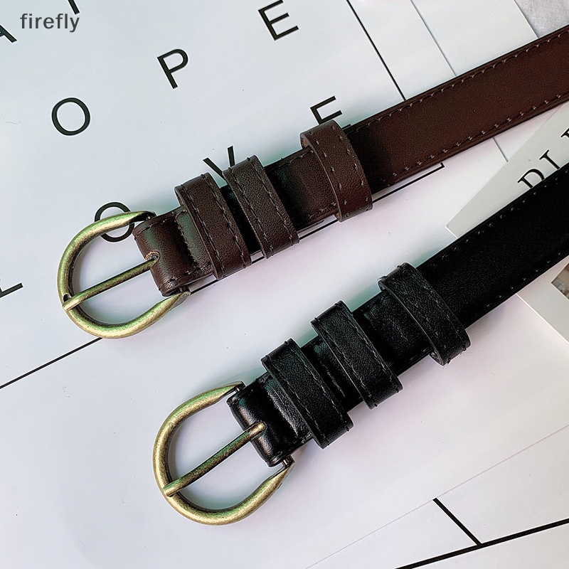 Thắt Lưng Da PU Khóa Vuông Màu Đen Phong Cách Vintage Thời Trang Cho Nữ