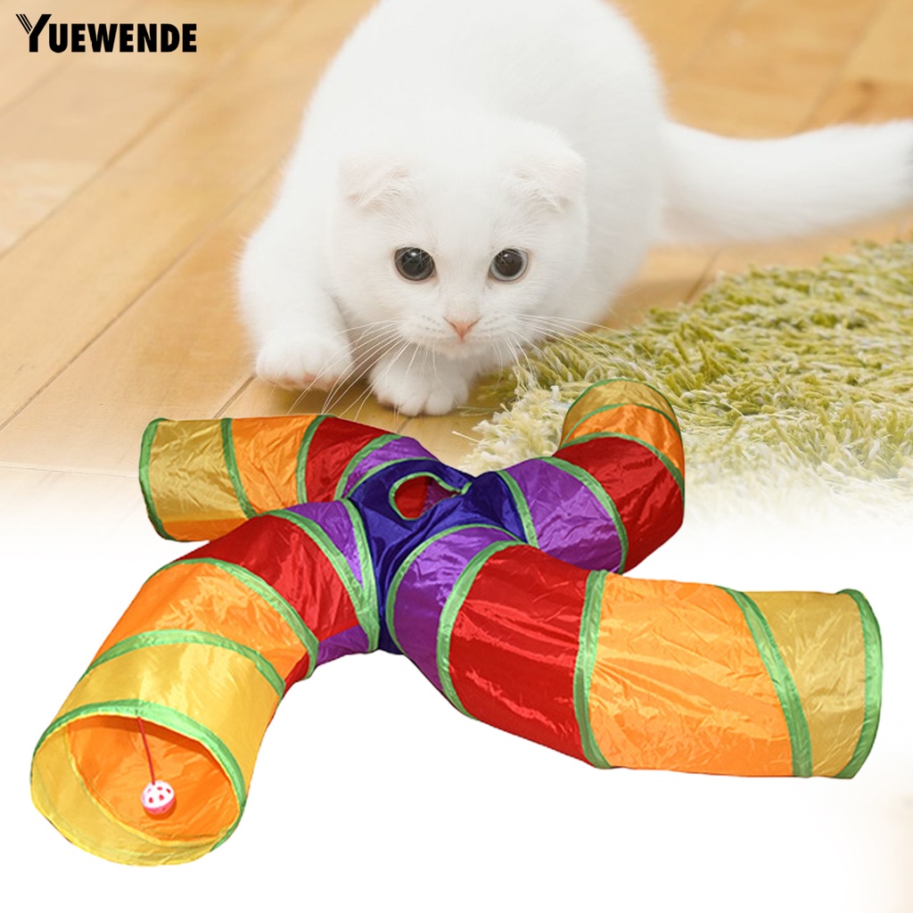 Đồ Chơi Đường Hầm Chữ S 4 Chiều Chống Cắn Chống Trầy Xước Giảm Căng Thẳng Cho Mèo Cưng