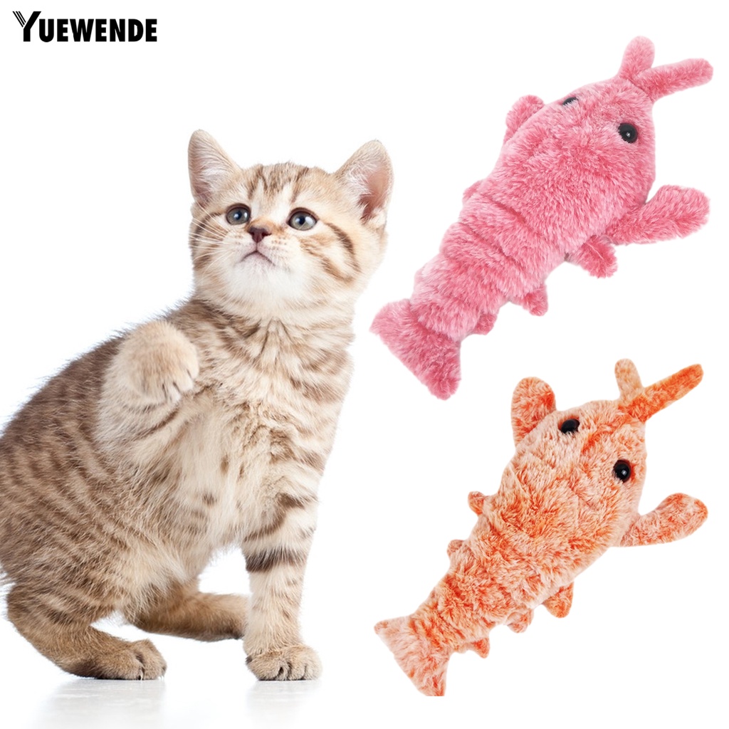 Đồ Chơi Hình Tôm Điện Tử Mềm Mại Chống Cắn Chống Trầy Thoải Mái Huấn Luyện Cho Mèo Cưng