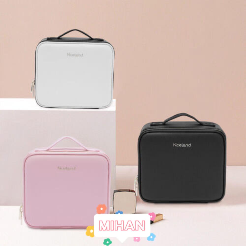 MIHAN1 Hộp Đựng Đồ Trang Điểm Dung Tích Lớn Bằng PU Có Đèn LED