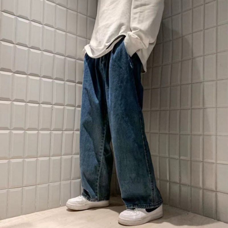 Quần Jean Ống Rộng Phong Cách Đường Phố Cá Tính Cho Nam