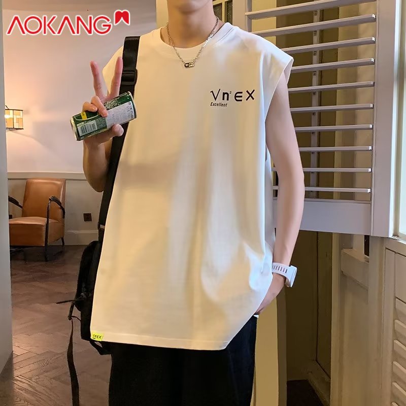 Áo Thun Ba Lỗ Thể Thao Bóng Rổ Dáng Rộng Vải Cotton Mỏng Thoáng Khí Thời Trang Mùa Hè Dành Cho Nam AOKANG