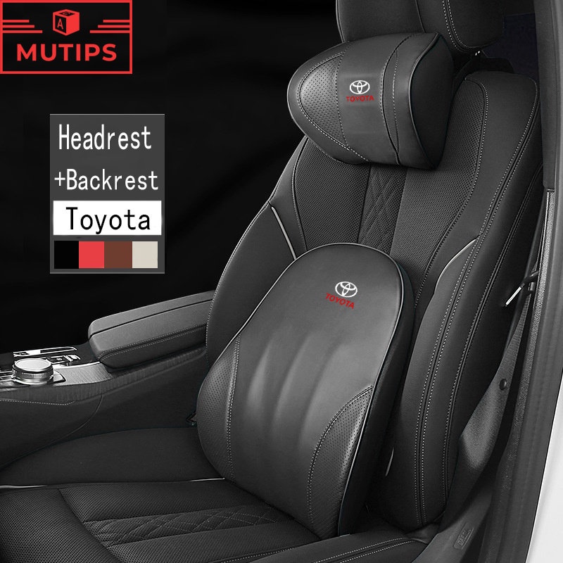 Gối Tựa Đầu Bằng Da Cotton Cho Xe Hơi Toyota Veloz Rush Kijiang Innova Yaris Corolla Cross bZ4X RAV4 Vios Agya Razie Calya Avanza Fortuner CHR Camry