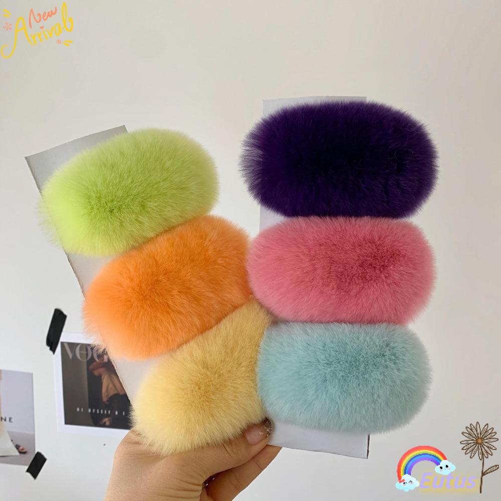 Kẹp Tóc Phối Lông Nhung Dễ Thương Xinh Xắn