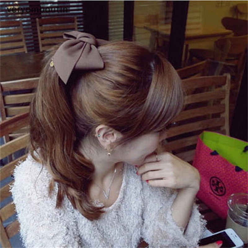 Kẹp Tóc Nơ Lớn Bằng Vải Thời Trang