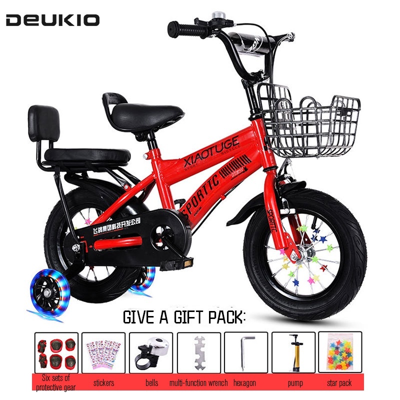 Deukio Xe Đạp Trẻ Em 12 / 14 / 16 / 18 inch Dành Cho Bé 3-4 - 5-6 - 7-9 Tuổi