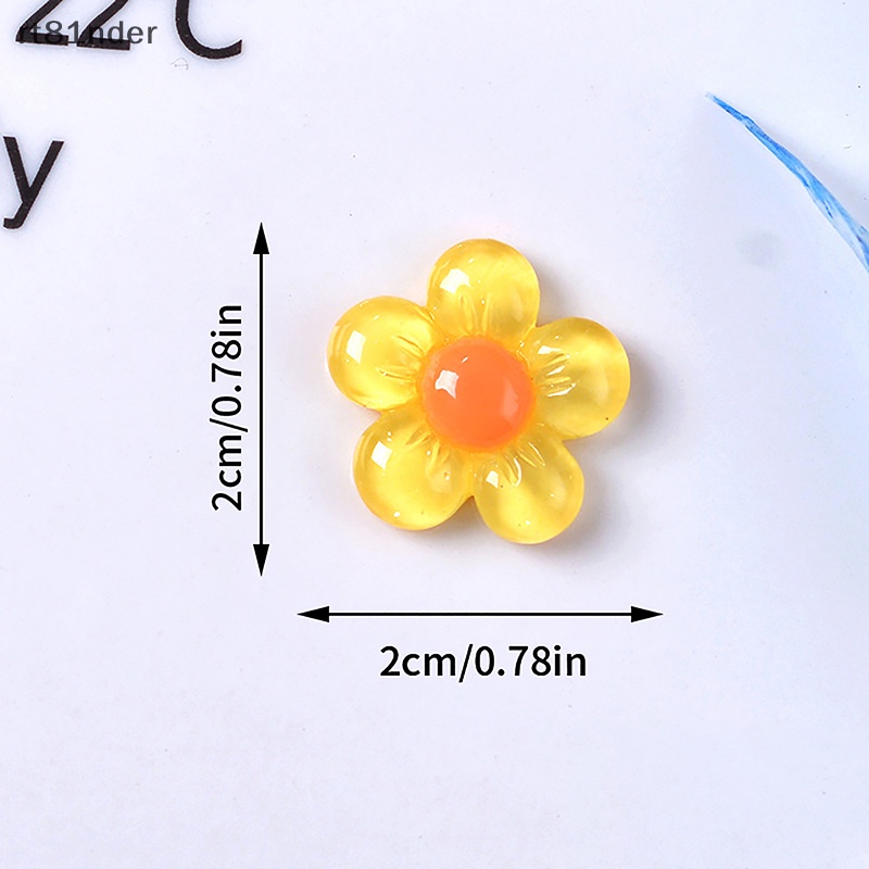 Rt Bộ 20 Bông Hoa Nhựa Resin Trang Trí Sổ Tay Thủ Công