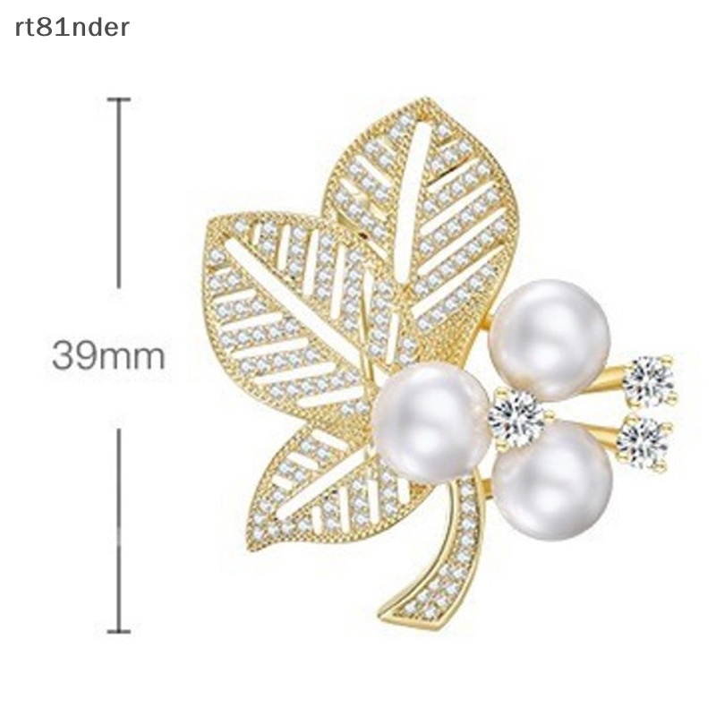 Trâm Cài Áo Hình Lá Cây Đính Ngọc Trai Nhân Tạo Thời Trang Phong Cách Hàn Quốc