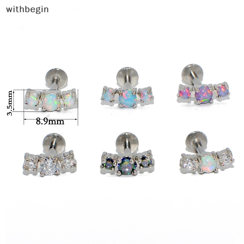 1 Khuyên Tai Dạng Xoắn Ốc Đính Đá Opal Cho Nữ