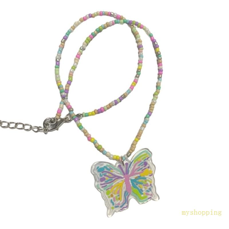 Vòng Cổ Choker Y2K Mặt Hình Bướm Bằng Acrylic Nhiều Màu Phong Cách Gothic Cổ Điển Cho Nữ