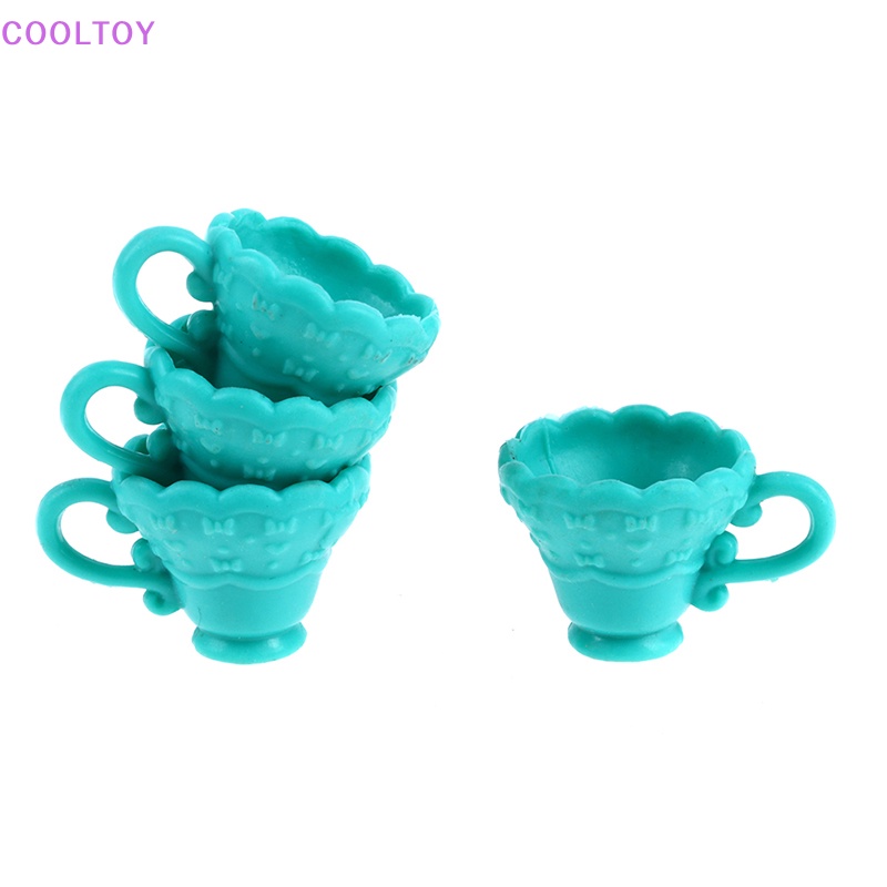 Set 4 Ly Cà Phê Mini Tỉ Lệ 1: 12 Dùng Để Trang Trí Nhà Búp Bê