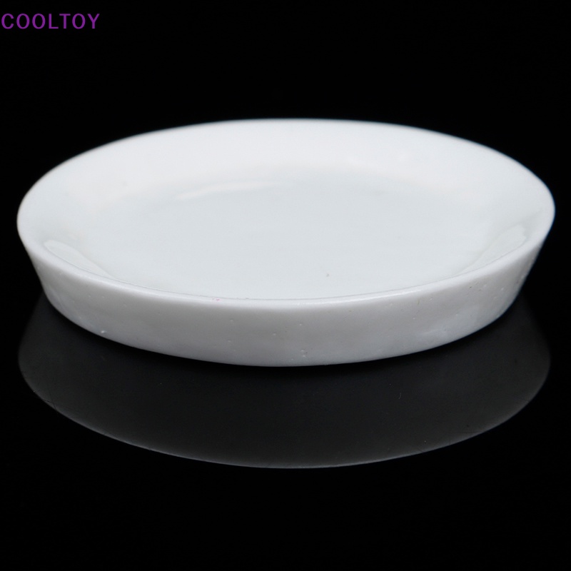 Set 4 Đĩa Tròn Mini Màu Trắng Trang Trí Nhà Búp Bê 1: 12