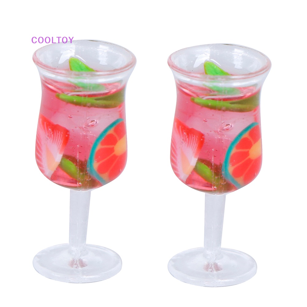 Set 2 Ly Rượu Mini Tỉ Lệ 1: 12 Dùng Để Trang Trí Nhà Búp Bê