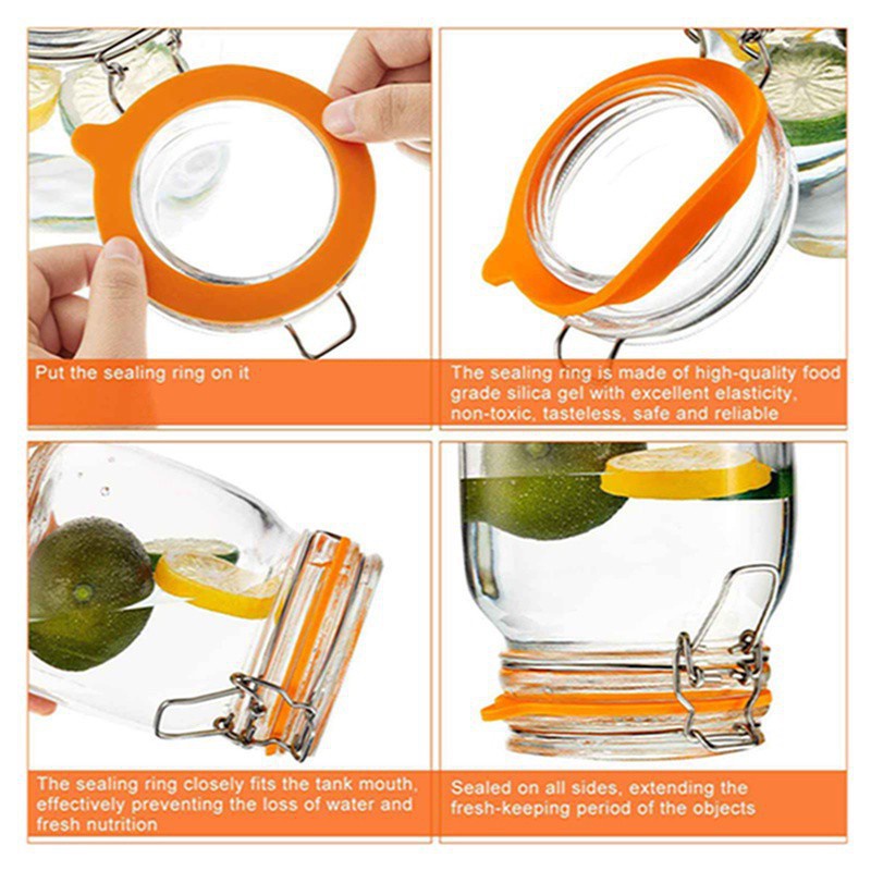 Set 20 Vòng Đệm Cao Su Silicone Cho Hộp Thủy Tinh