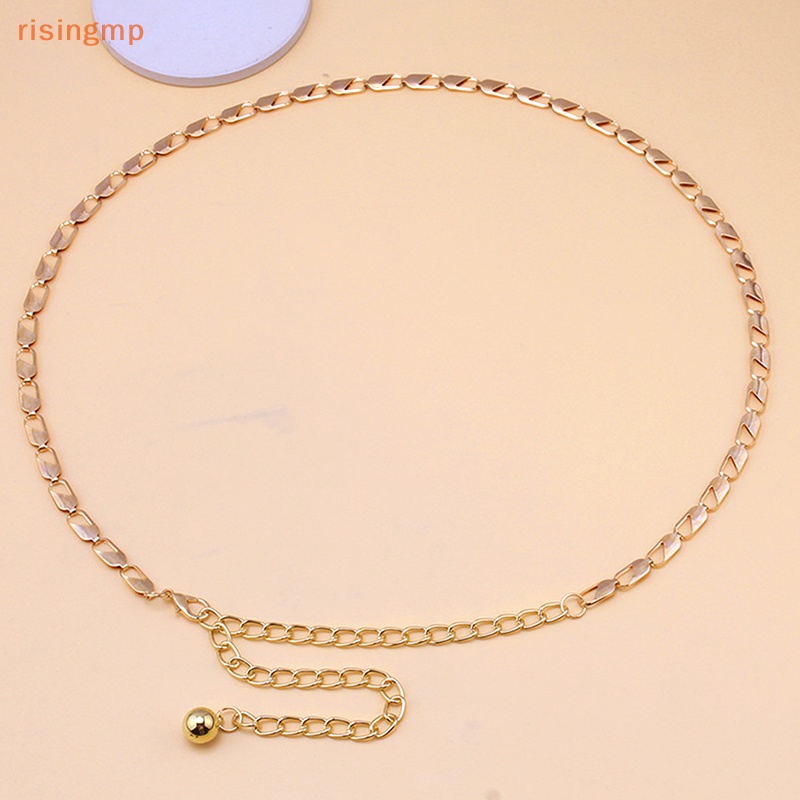 Thắt Lưng Dây Xích Bằng Kim Loại Màu Vàng Sáng Tạo Thời Trang Cho Nữ