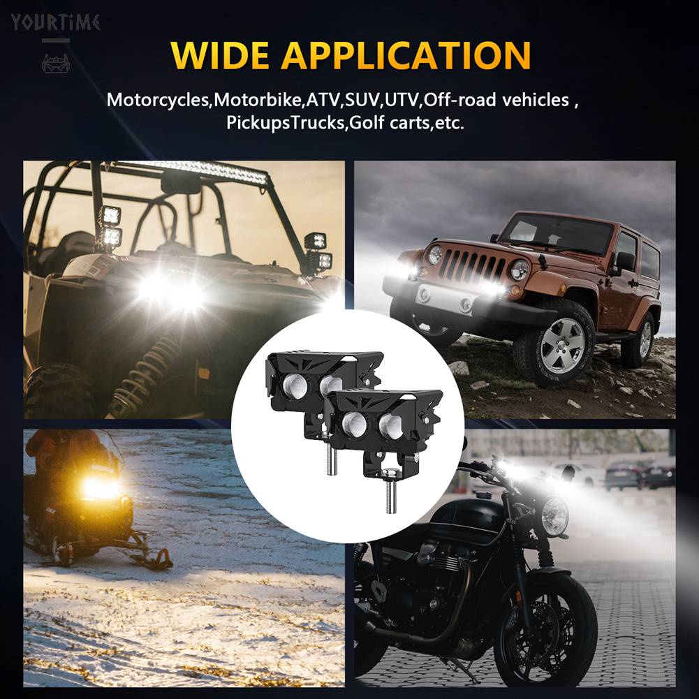 Set 2 Đèn LED Sương Mù Siêu Sáng Dành Cho Xe Mô Tô Jeep 4x4